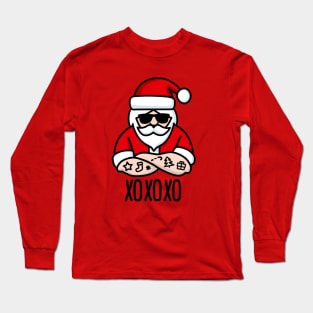 xoxoxo xoxo ho ho ho Hugs and Kisses Santa Claus ugly Christmas Long Sleeve T-Shirt